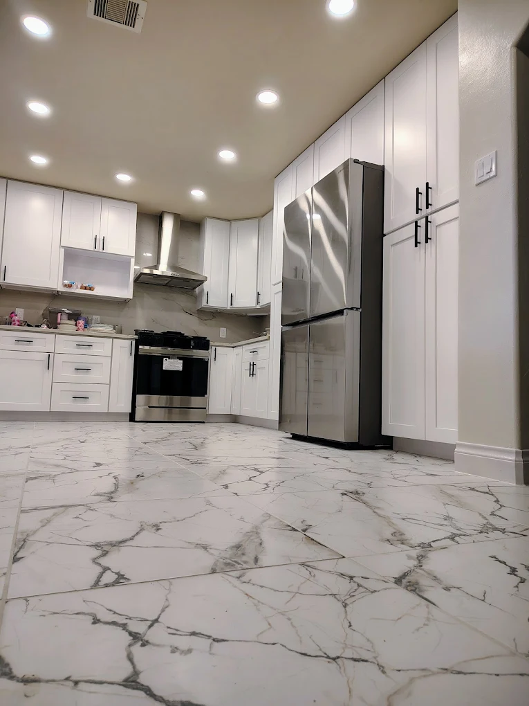 Olafab Cabinetry bathroom vanity installation Houston TX